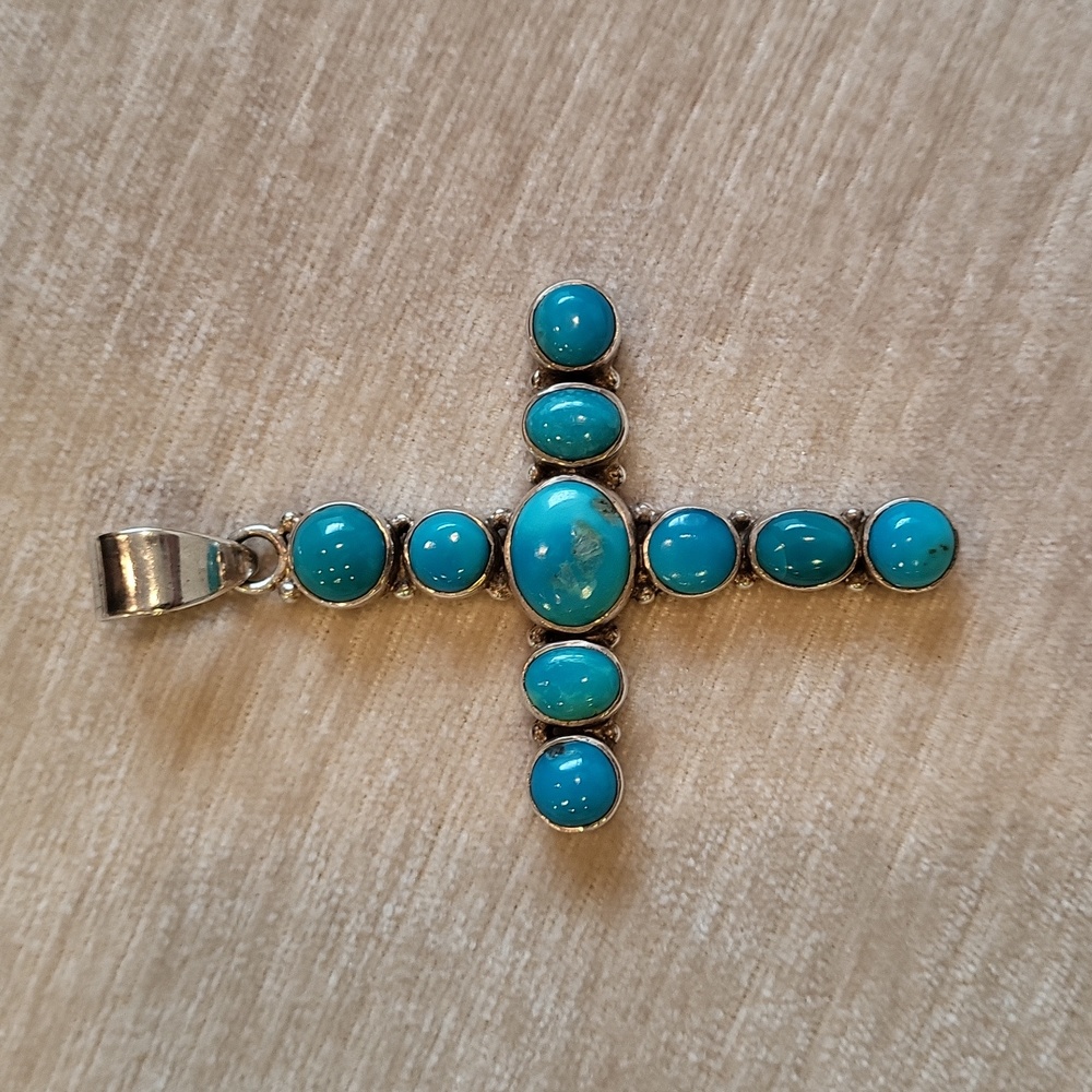 Sterling Silver/Turquoise Cross Pendant